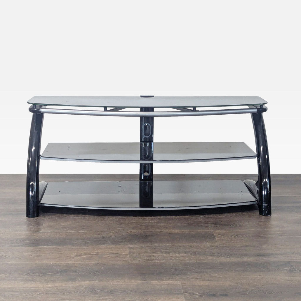 Whalen Furniture TV stand with 3-in-1 design, featuring tabletop, swivel, and wall-mount options.