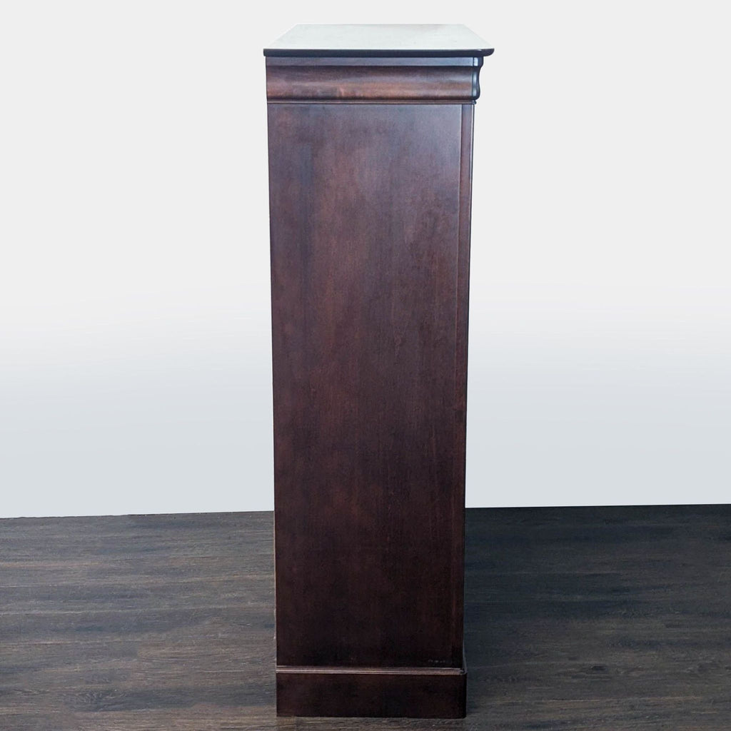 HPL Dark Wood Wardrobe Dresser with 6 Drawers and Adjustable Shelves