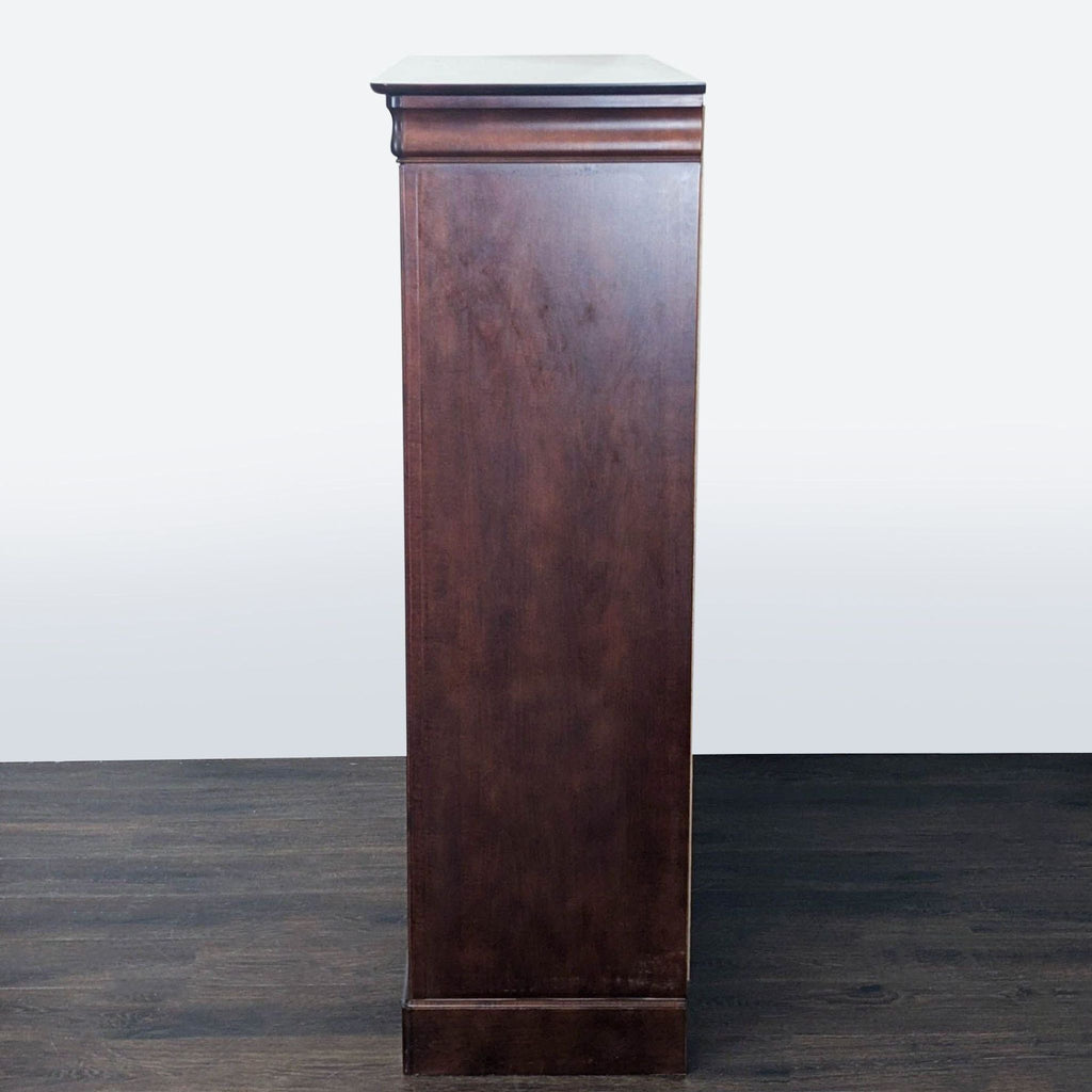 HPL Dark Wood Wardrobe Dresser with 6 Drawers and Adjustable Shelves