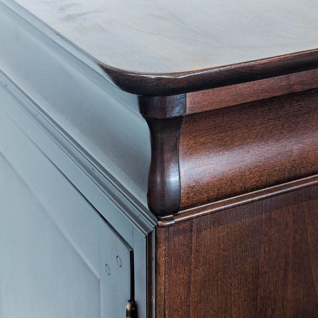 HPL Dark Wood Wardrobe Dresser with 6 Drawers and Adjustable Shelves