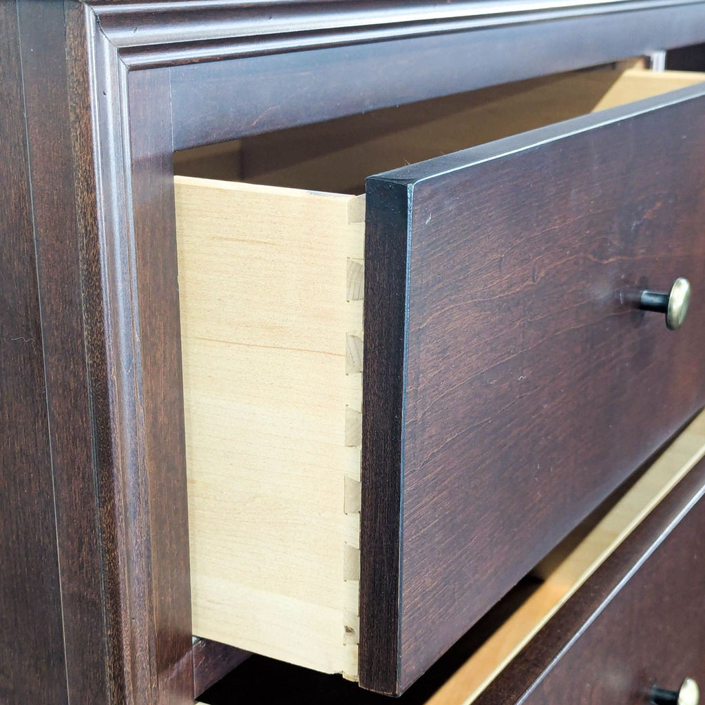 HPL Dark Wood Wardrobe Dresser with 6 Drawers and Adjustable Shelves