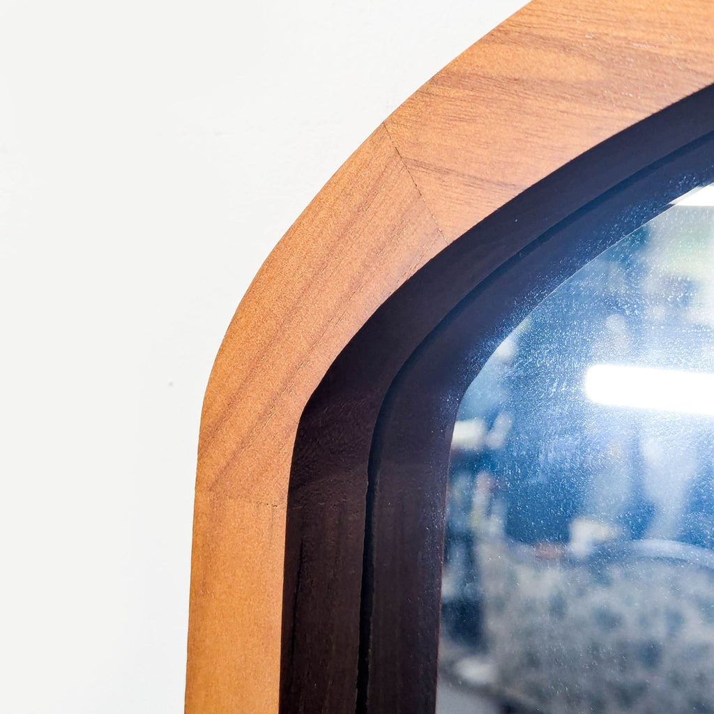 Arched Wood Floor Mirror
