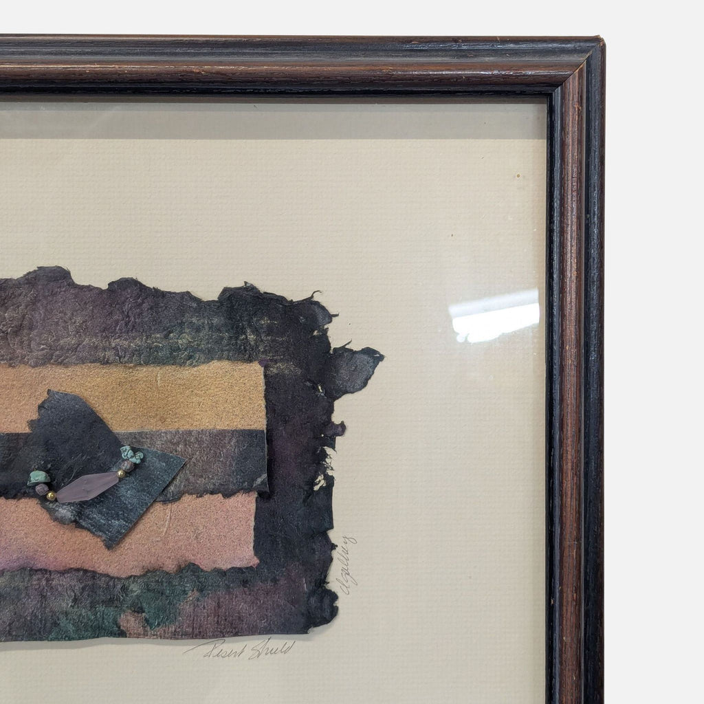 Framed Mixed Media Handmade Paper Abstract Art