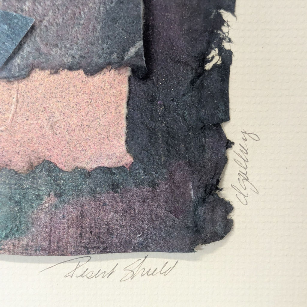 Framed Mixed Media Handmade Paper Abstract Art