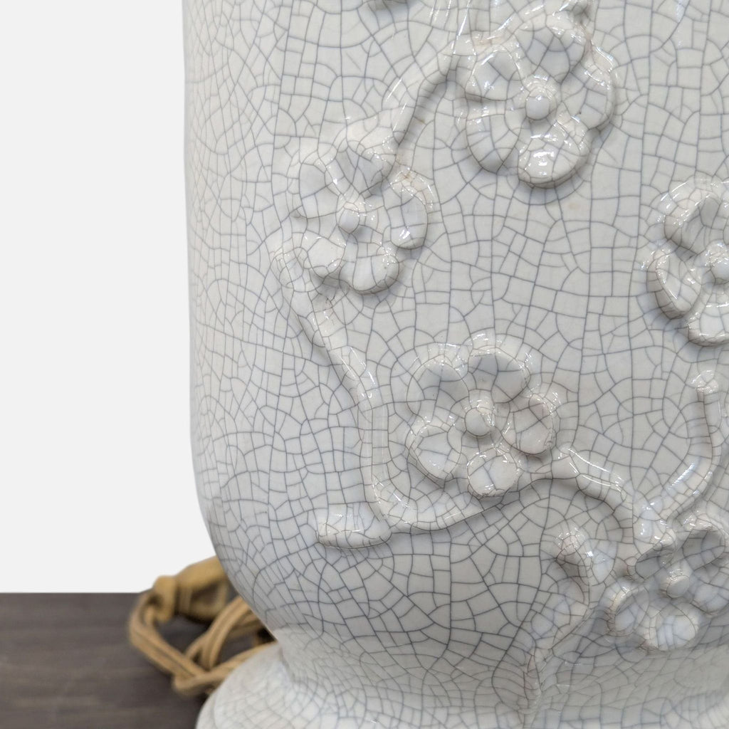 Classic White Ceramic Table Lamp with Textured Shade - Accepted Offer (47.37% discount)