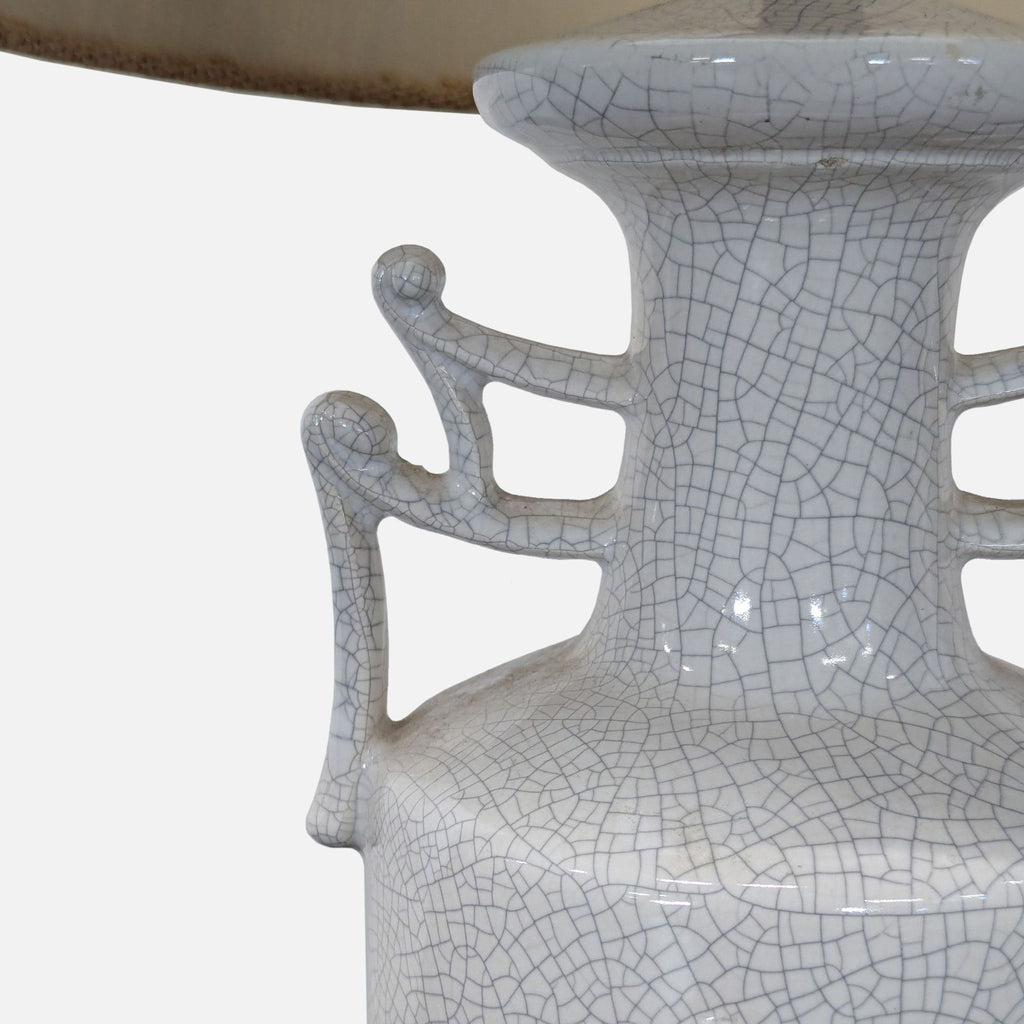 Classic White Ceramic Table Lamp with Textured Shade - Accepted Offer (47.37% discount)