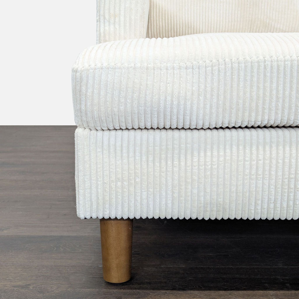 Modern Light Beige Corduroy Sectional Sofa with Chaise