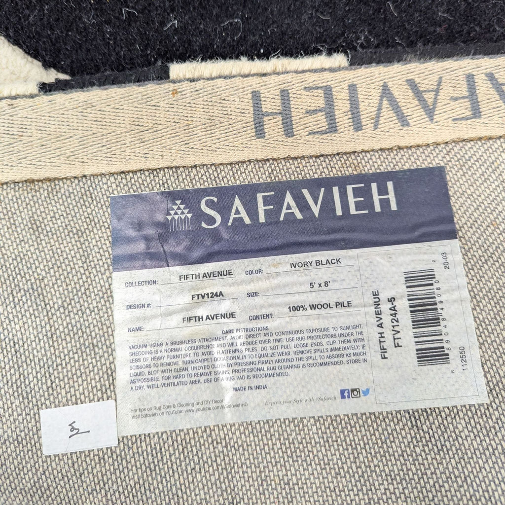Safavieh Fifth Avenue 5’x8’ Black and White Abstract Geometric Area Rug