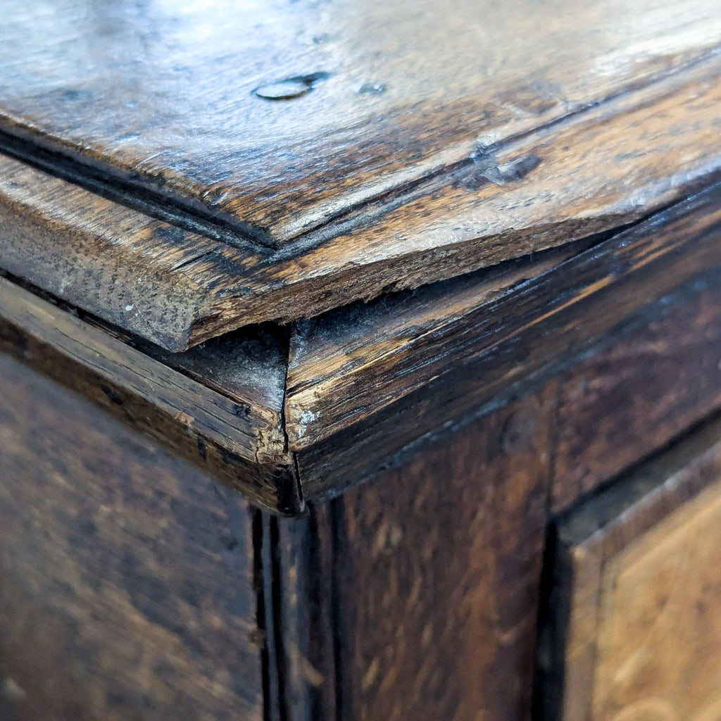 Vintage Wooden Dresser with Four Drawers and Decorative Handles