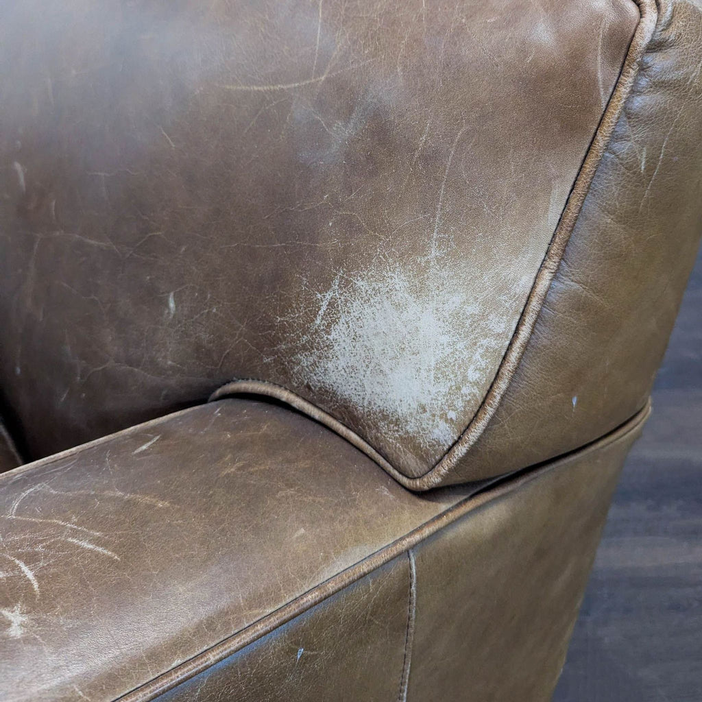 Mitchell Gold 3-Seat Brown Leather Sofa
