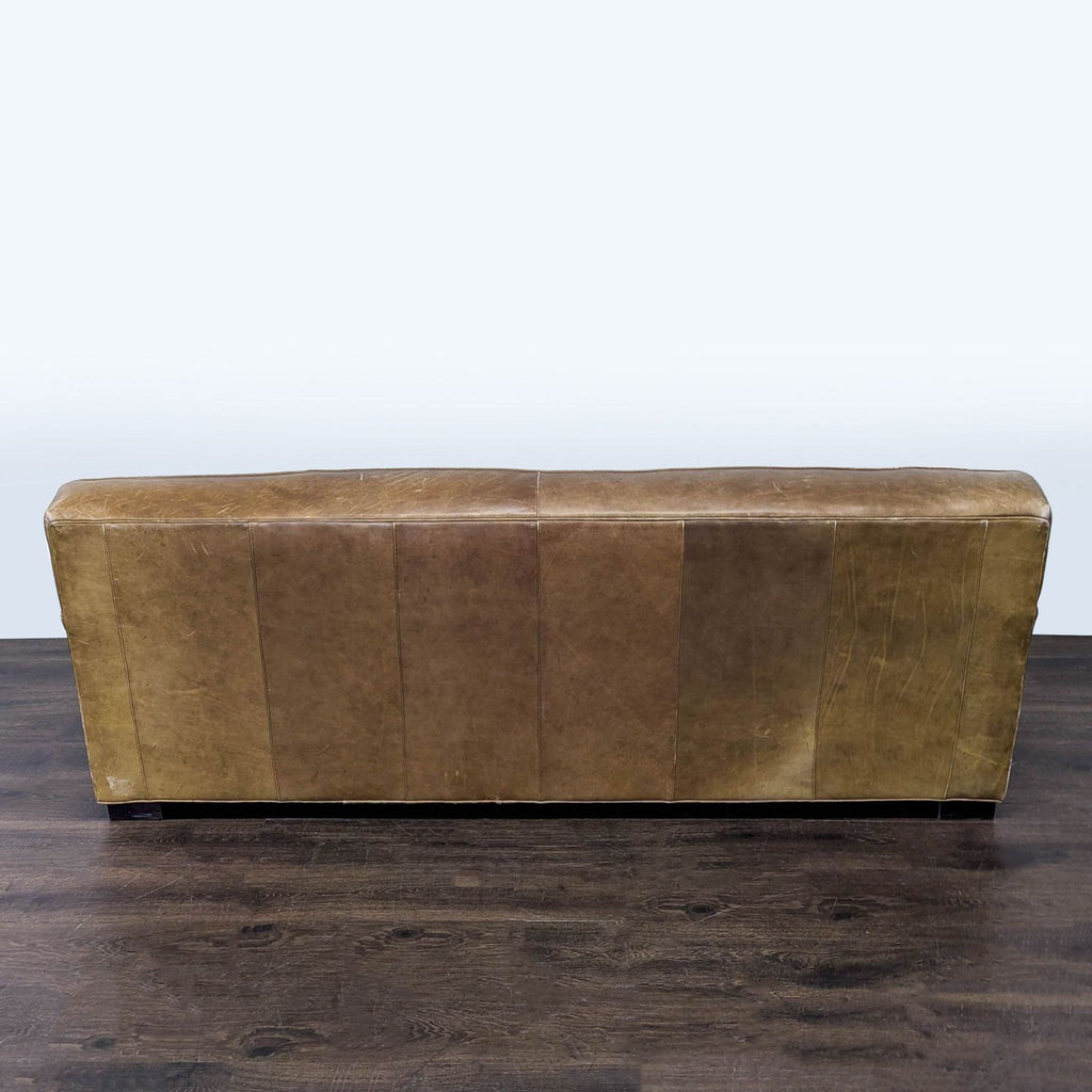 Mitchell Gold 3-Seat Brown Leather Sofa
