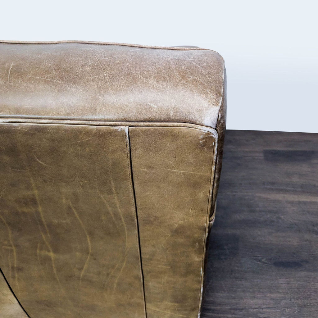 Mitchell Gold 3-Seat Brown Leather Sofa