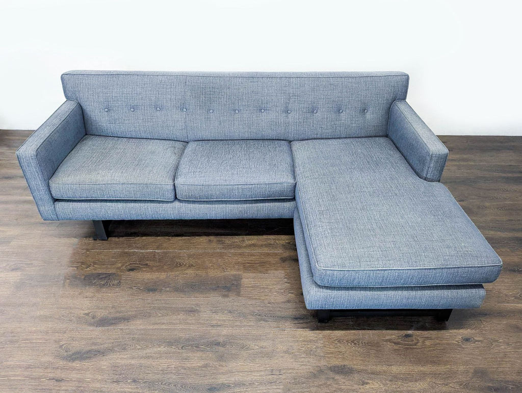 Room & Board Andre Reversible Chaise Sectional in Grey Fabric