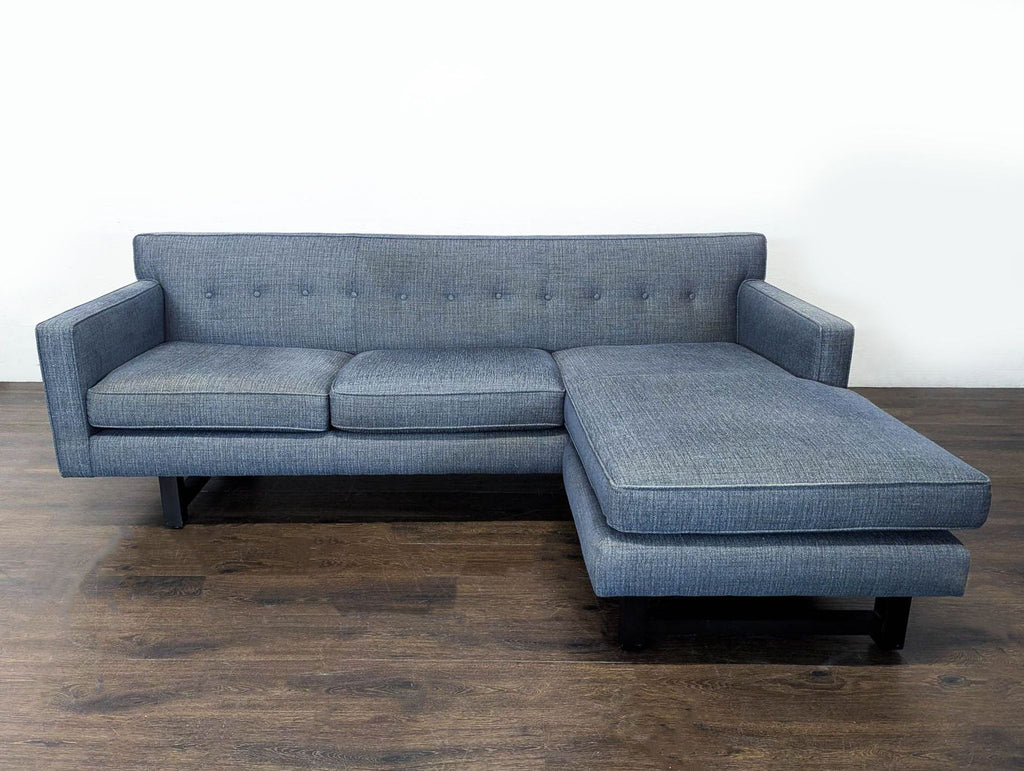 Room & Board Andre Reversible Chaise Sectional in Grey Fabric