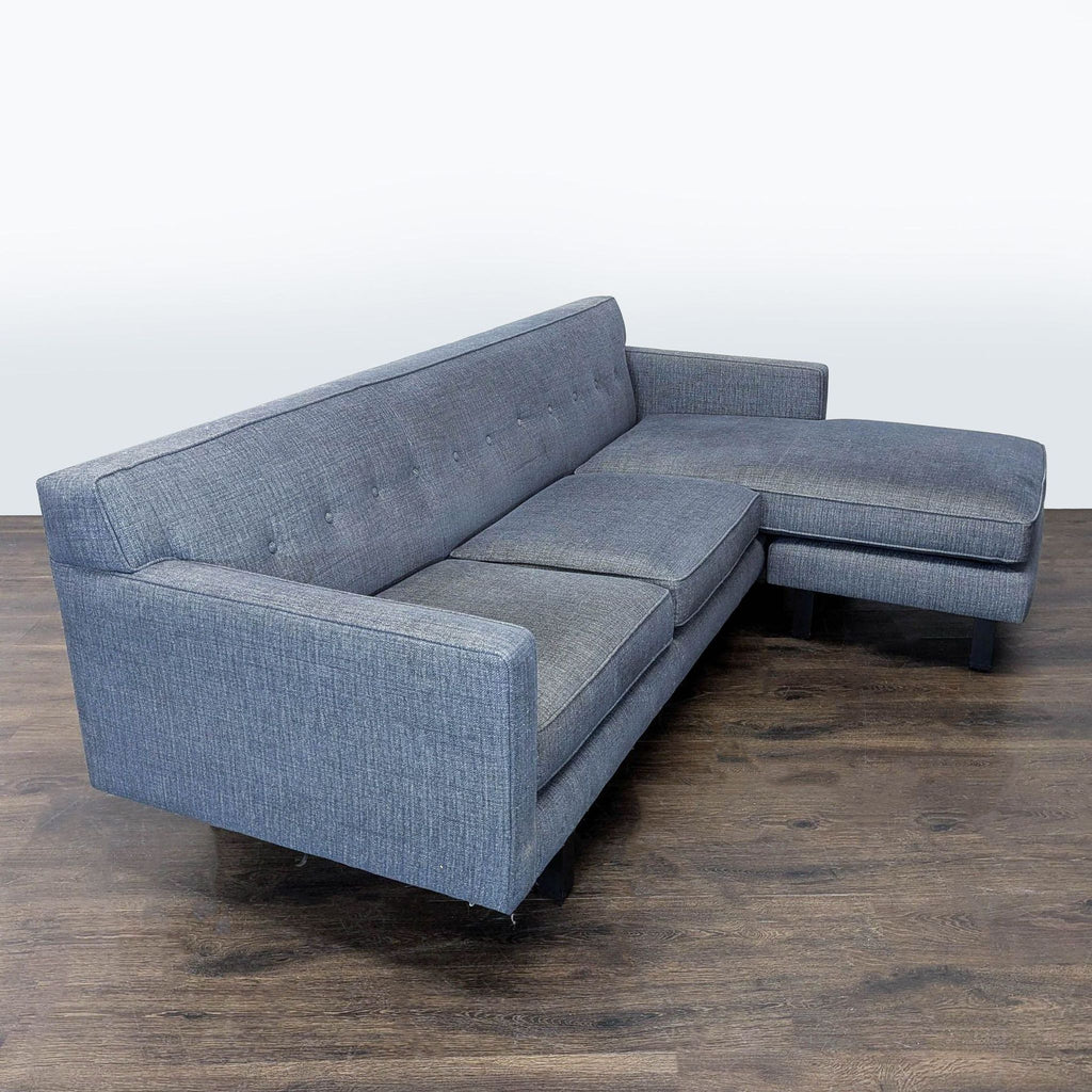 Room & Board Andre Reversible Chaise Sectional in Grey Fabric