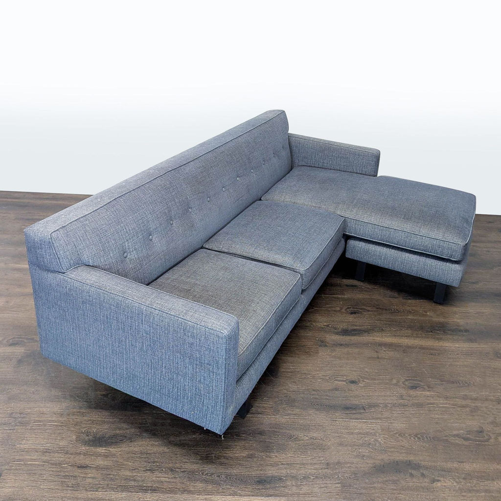 Room & Board Andre Reversible Chaise Sectional in Grey Fabric