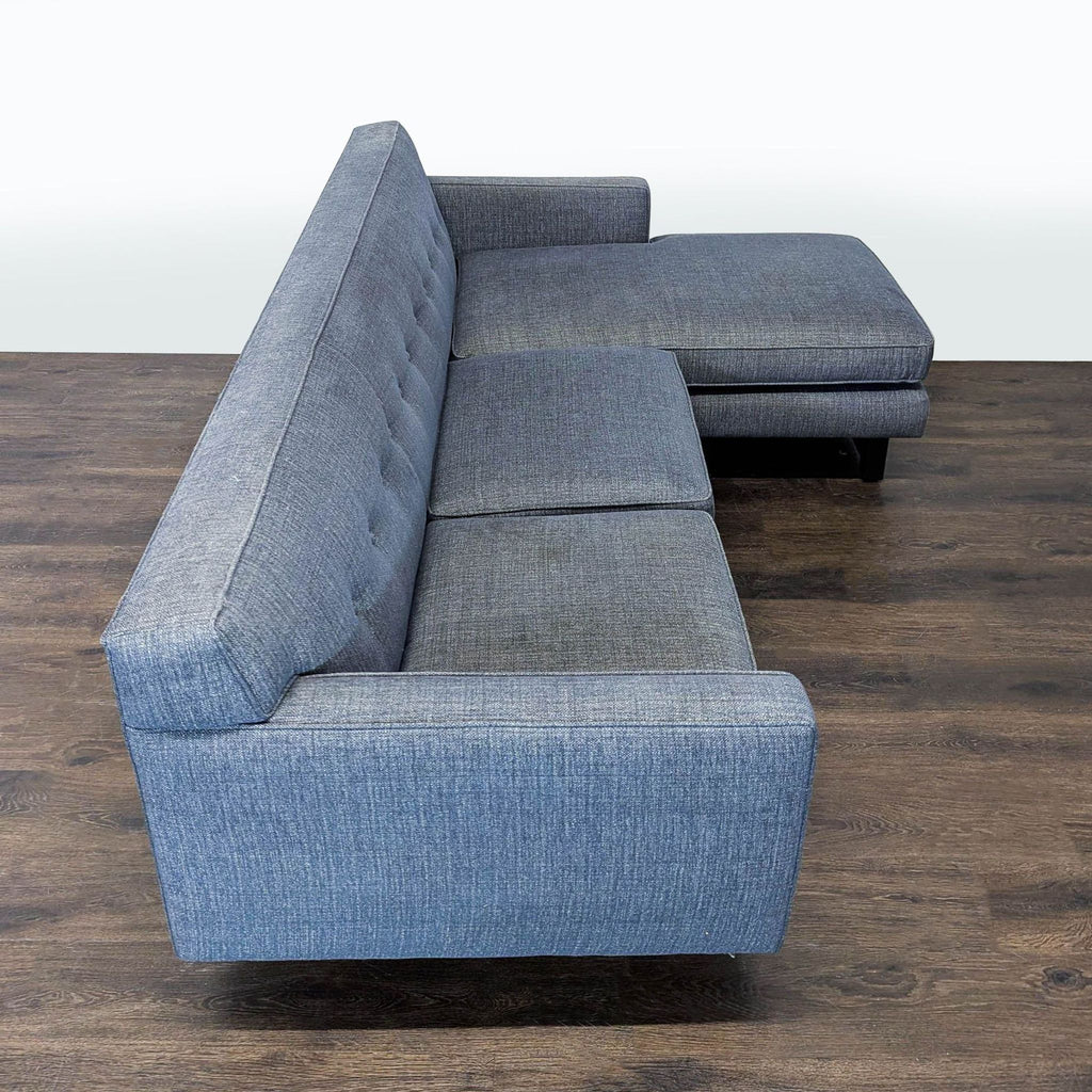 Room & Board Andre Reversible Chaise Sectional in Grey Fabric