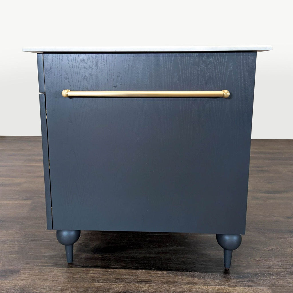 Anthropologie Fern Kitchen Island with Marble Top and Glass Doors