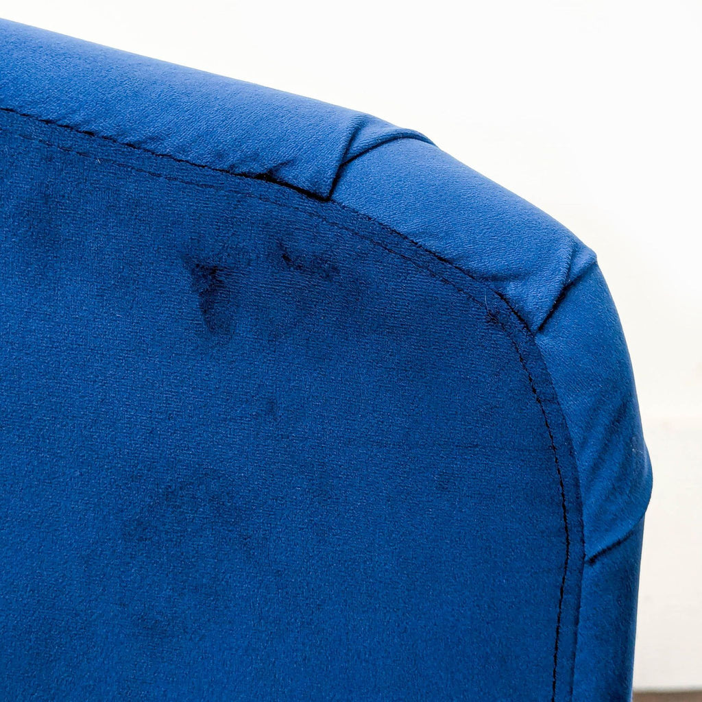 Modern Blue Velvet Lounge Chair with Curved Backrest