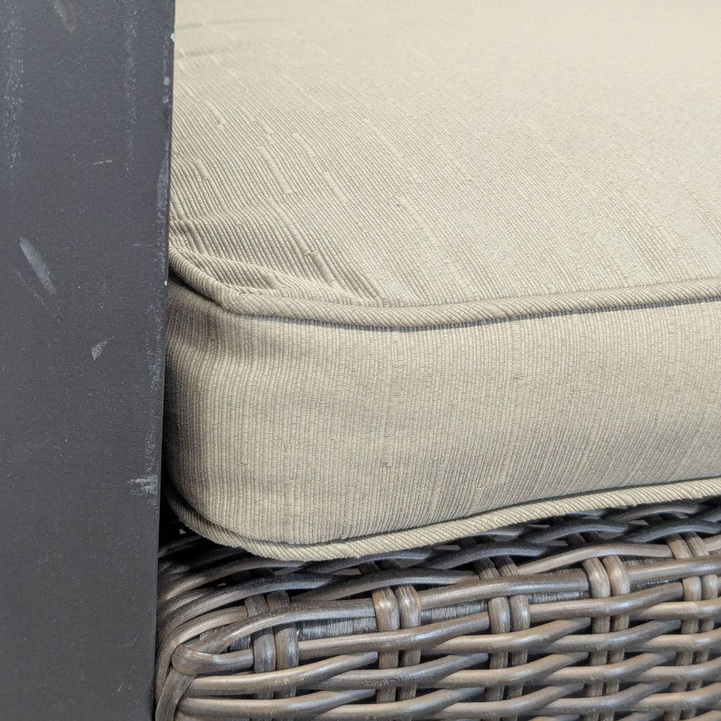 Outdoor All Weather Wicker Loveseat with Cushions