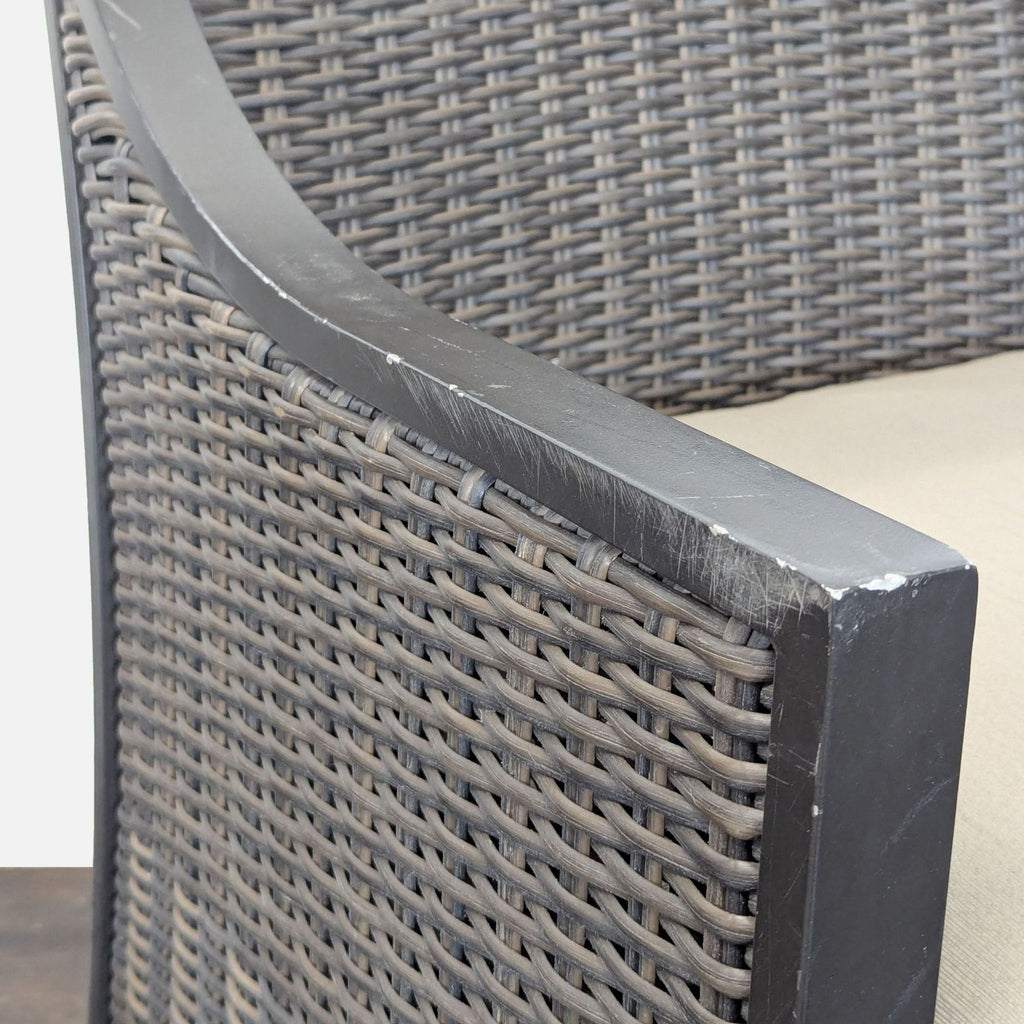 All Weather Wicker Patio Arm Chair with Cushion
