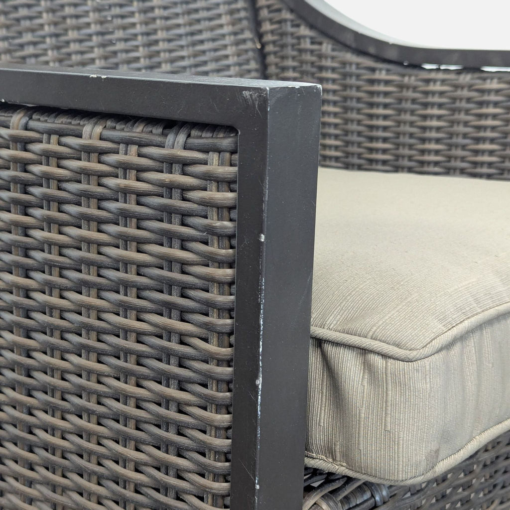 All Weather Wicker Patio Arm Chair with Cushion