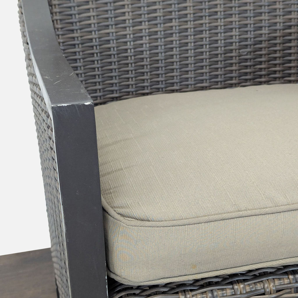 All Weather Wicker Patio Arm Chair with Cushion