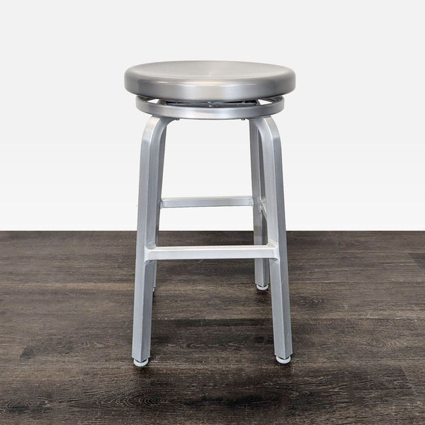 Crate & Barrel Brushed Aluminum Swivel Counter Stool - Accepted Offer (41.18% discount)