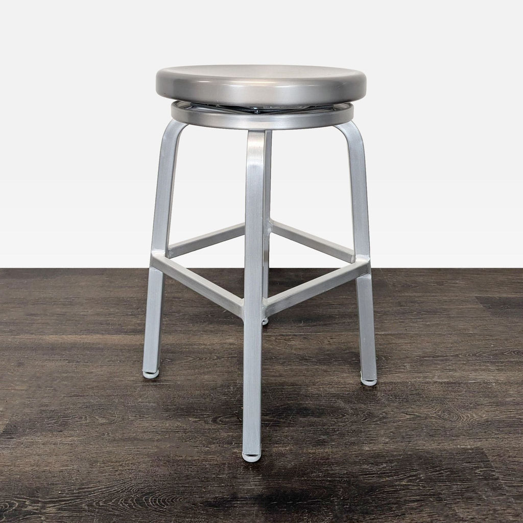 Crate & Barrel Brushed Aluminum Swivel Counter Stool - Accepted Offer (41.18% discount)