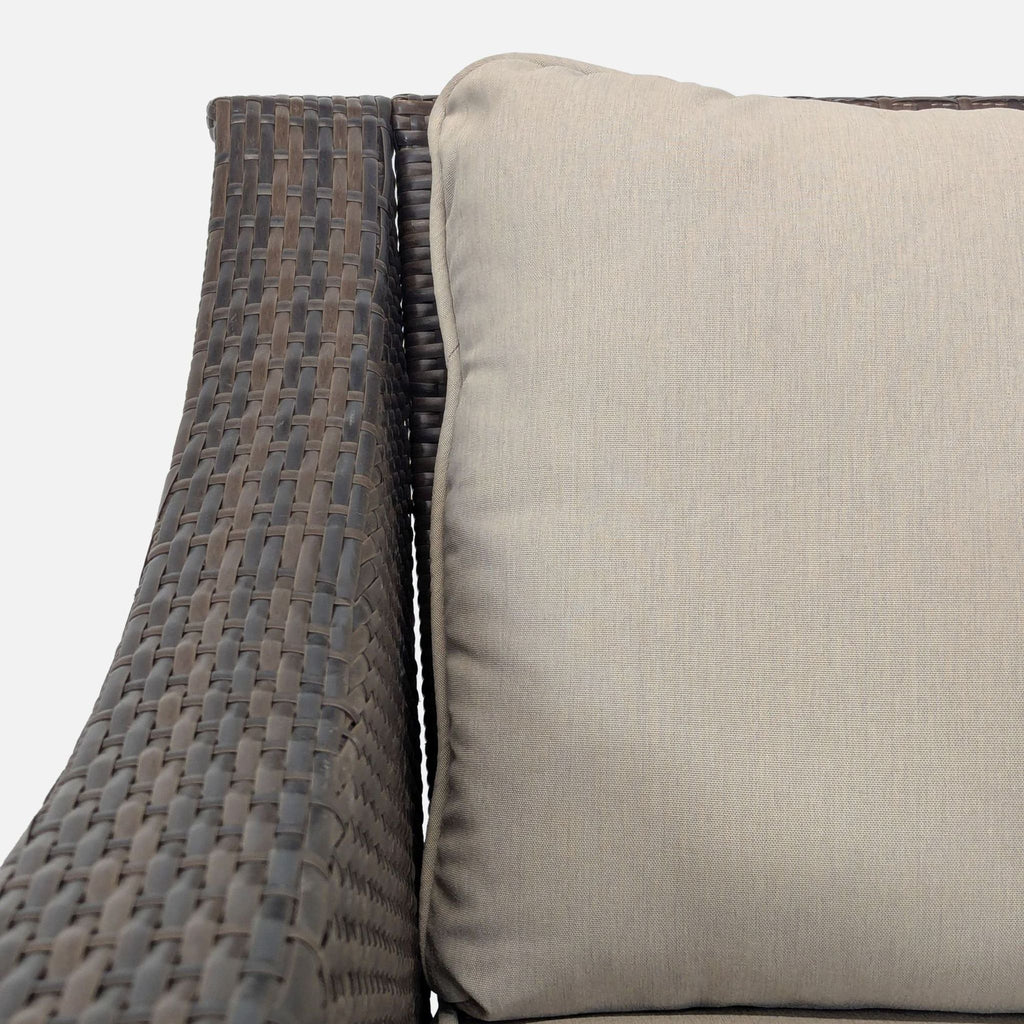 Threshold Outdoor All Weather Wicker Armchair with Cushions - Brown and Beige