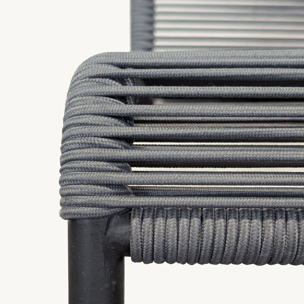 Modern Black Woven Outdoor Chair with Sturdy Metal Frame