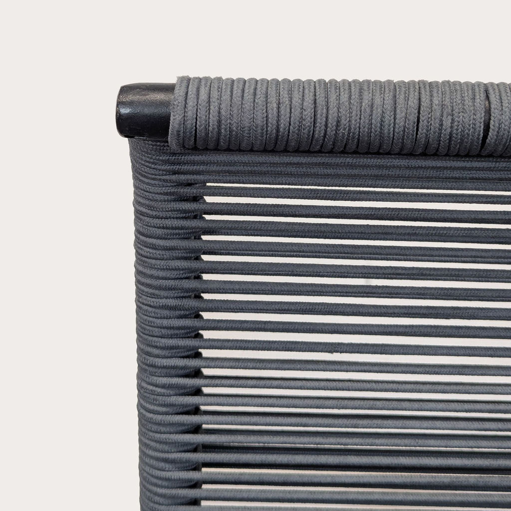 Modern Black Woven Outdoor Chair with Sturdy Metal Frame