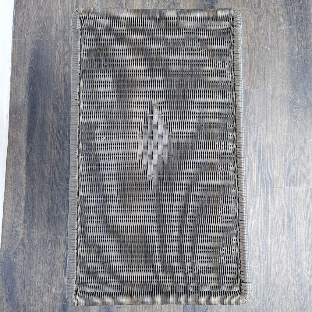 Dark Brown All Weather Wicker Coffee Table with Curved Legs