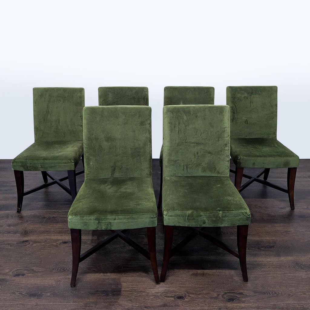 Set of Six Upholstered Dining Chairs With Wood Legs - Accepted Offer (10.62% discount)