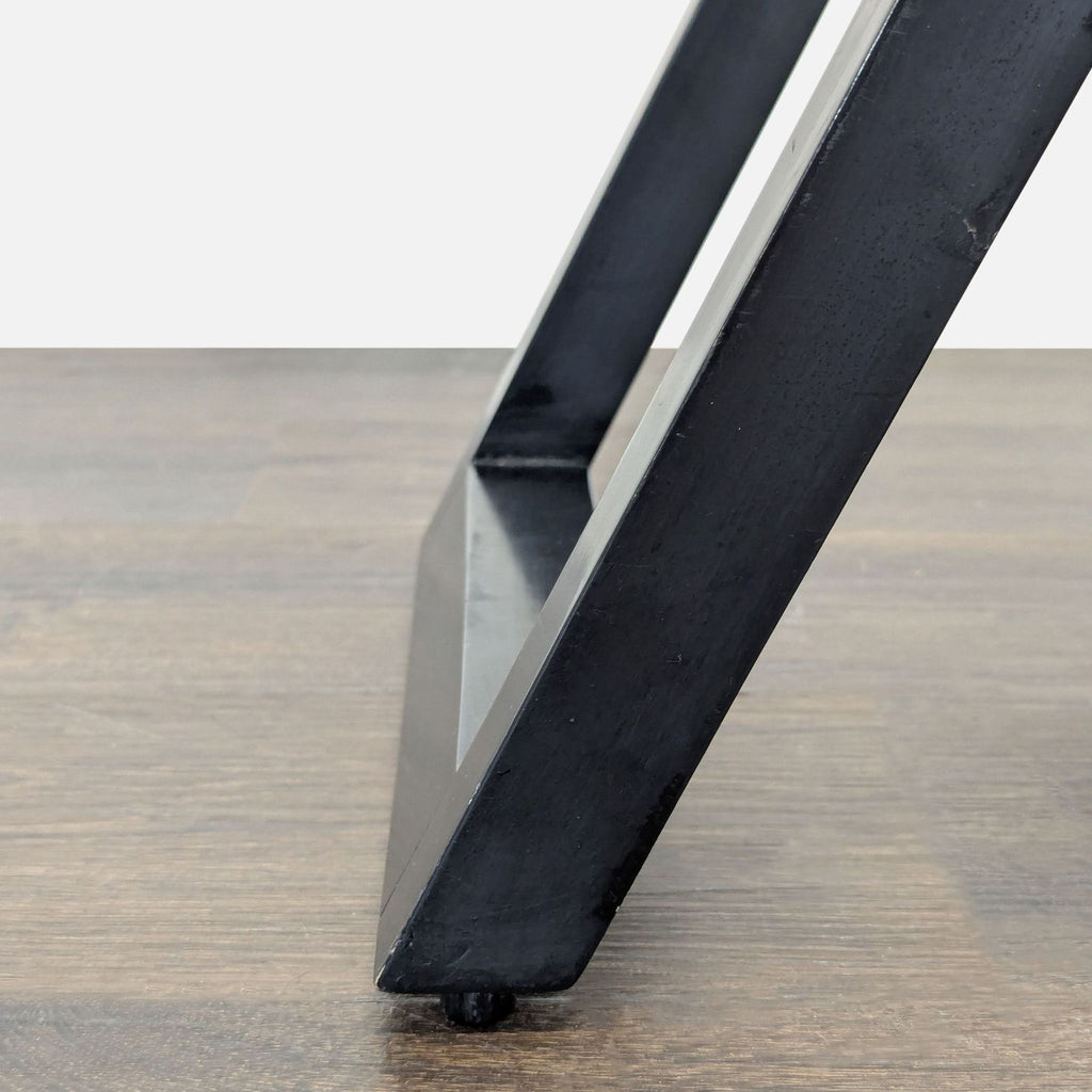 Glass Top Wood X Base Accent Table