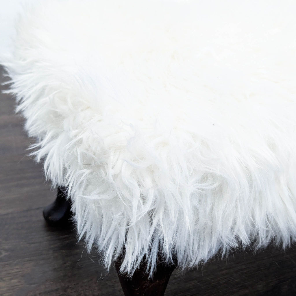 Faux Fur Bench on Wood Legs