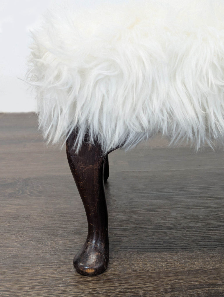 Faux Fur Bench on Wood Legs