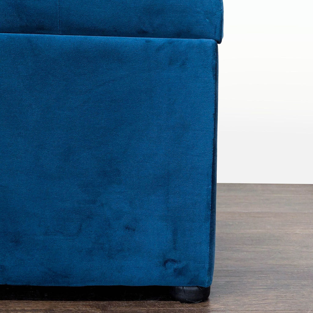 Velvet Button Tufted Storage Ottoman