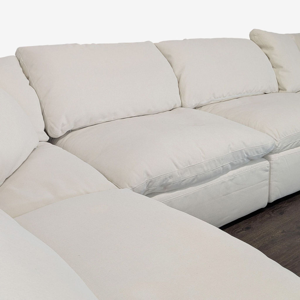 Gently used Restoration Hardware sectional, offering comfortable seating and a contemporary look in great condition.
