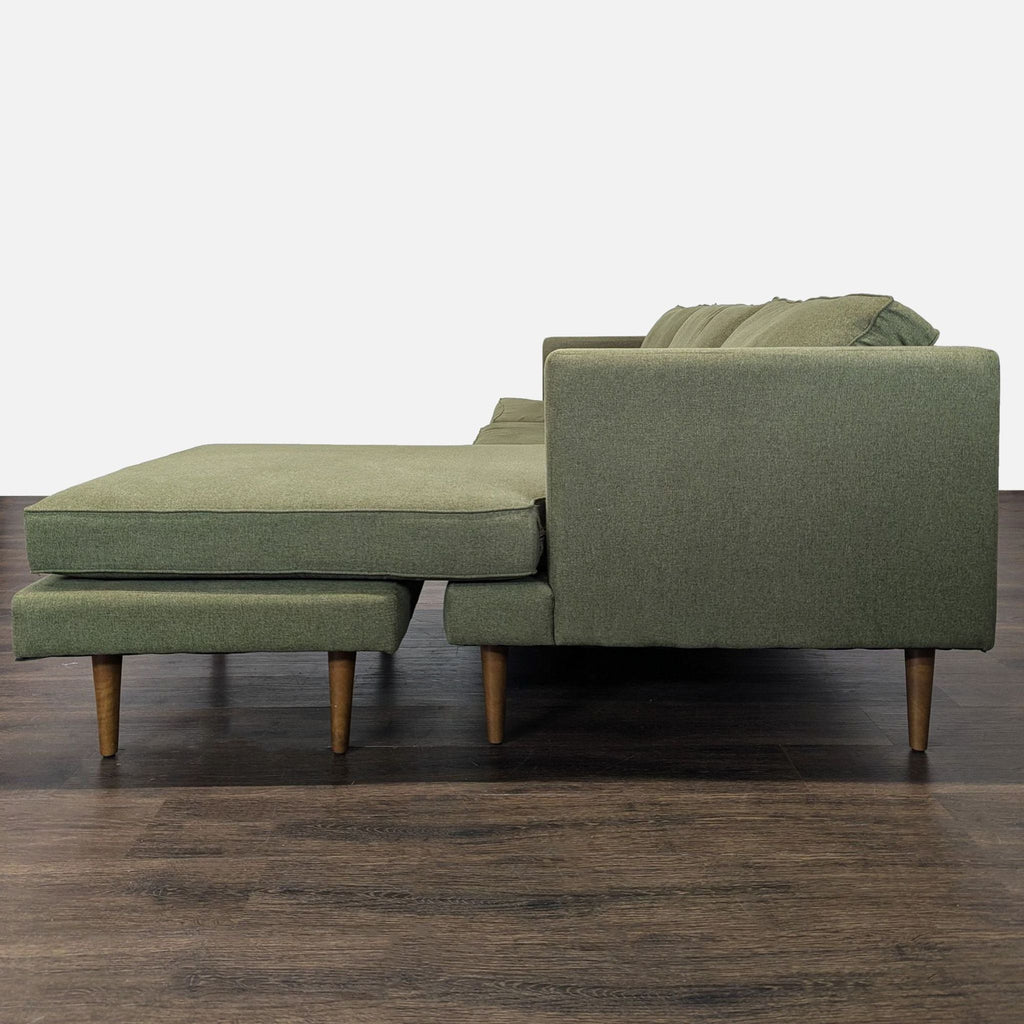 Joybird Preston Green Sectional Sofa with Chaise - Modern Design