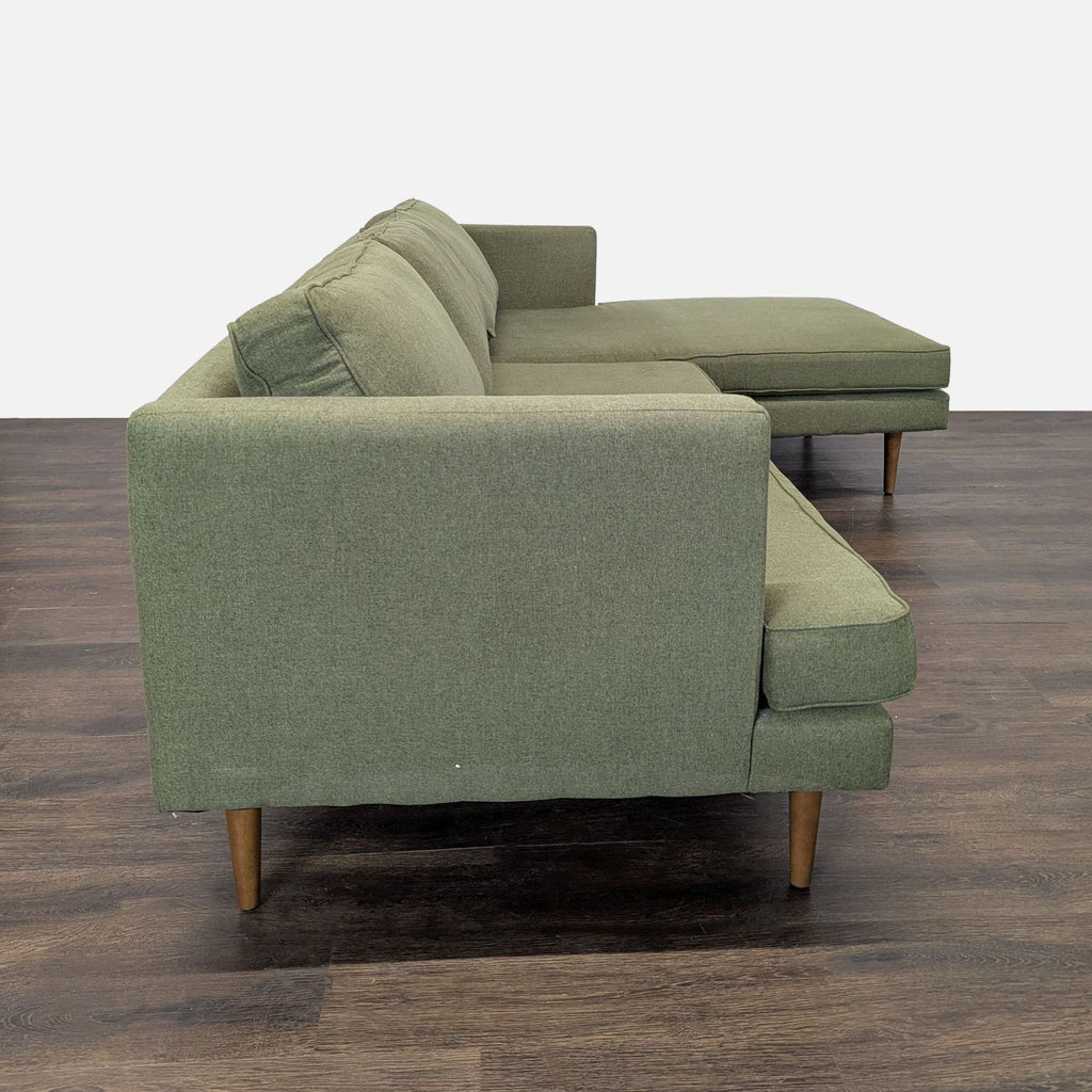 Joybird Preston Green Sectional Sofa with Chaise - Modern Design
