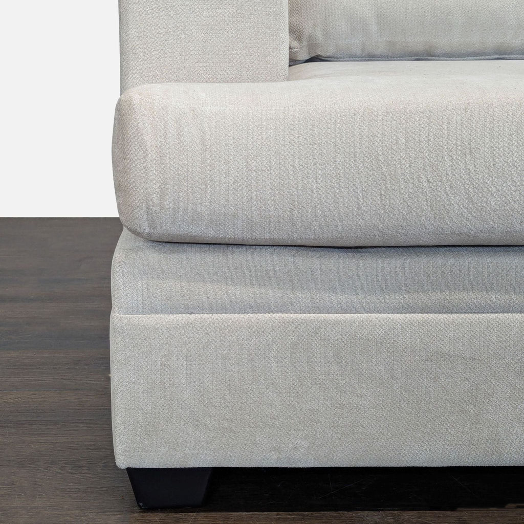 Living Spaces Beige Sectional Sofa with Chaise – Comfortable, Modern and Spacious