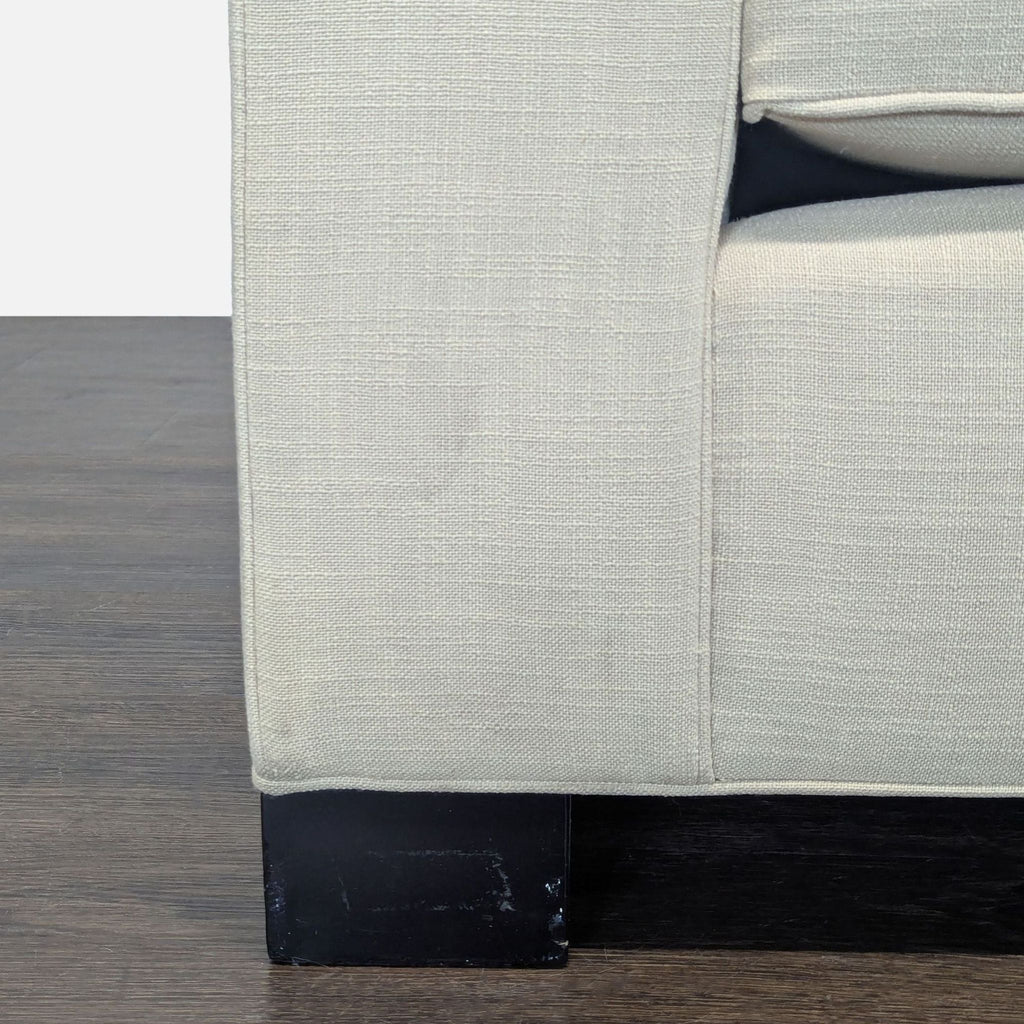 Modern Beige 3-Seat Sofa with Tufted Back and Square Arms