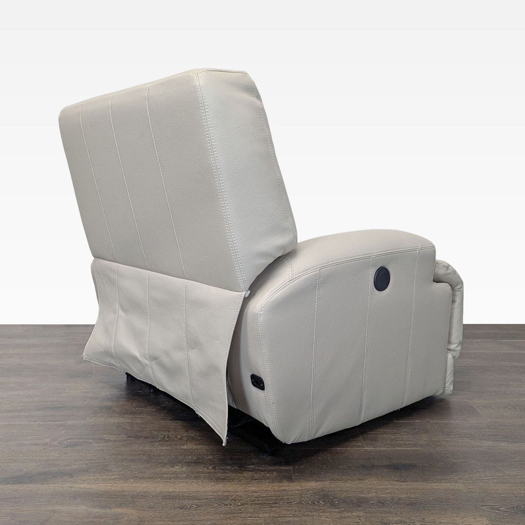 Ikea VÄNNÄS Beige Leather Lounge Recliner Chair