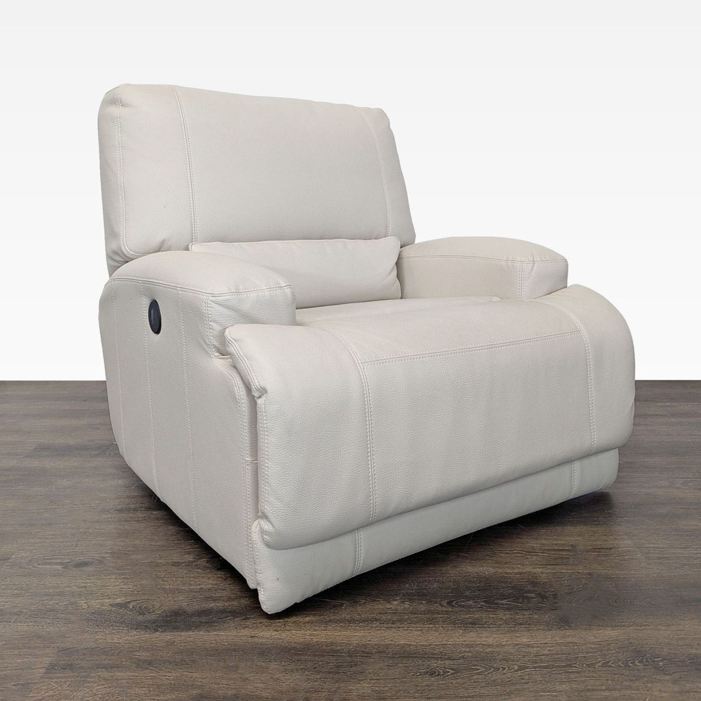 Ikea VÄNNÄS Beige Leather Lounge Recliner Chair