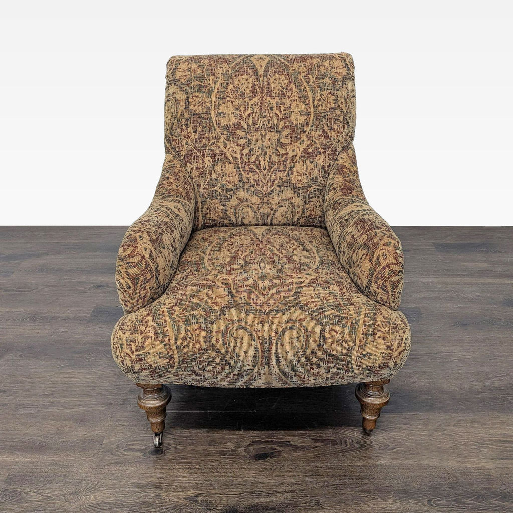 Lee Industries Patterned Lounge Chair with Wooden Legs