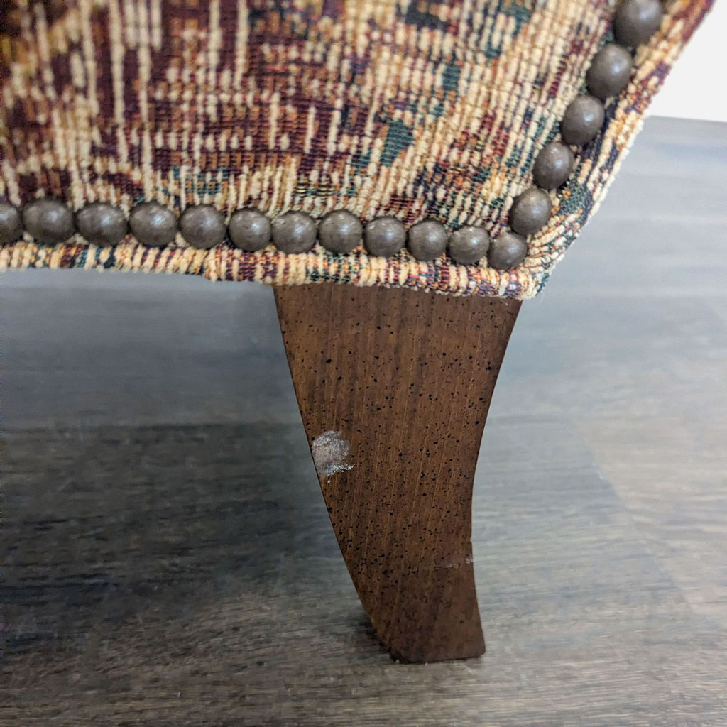 Lee Industries Patterned Lounge Chair with Wooden Legs