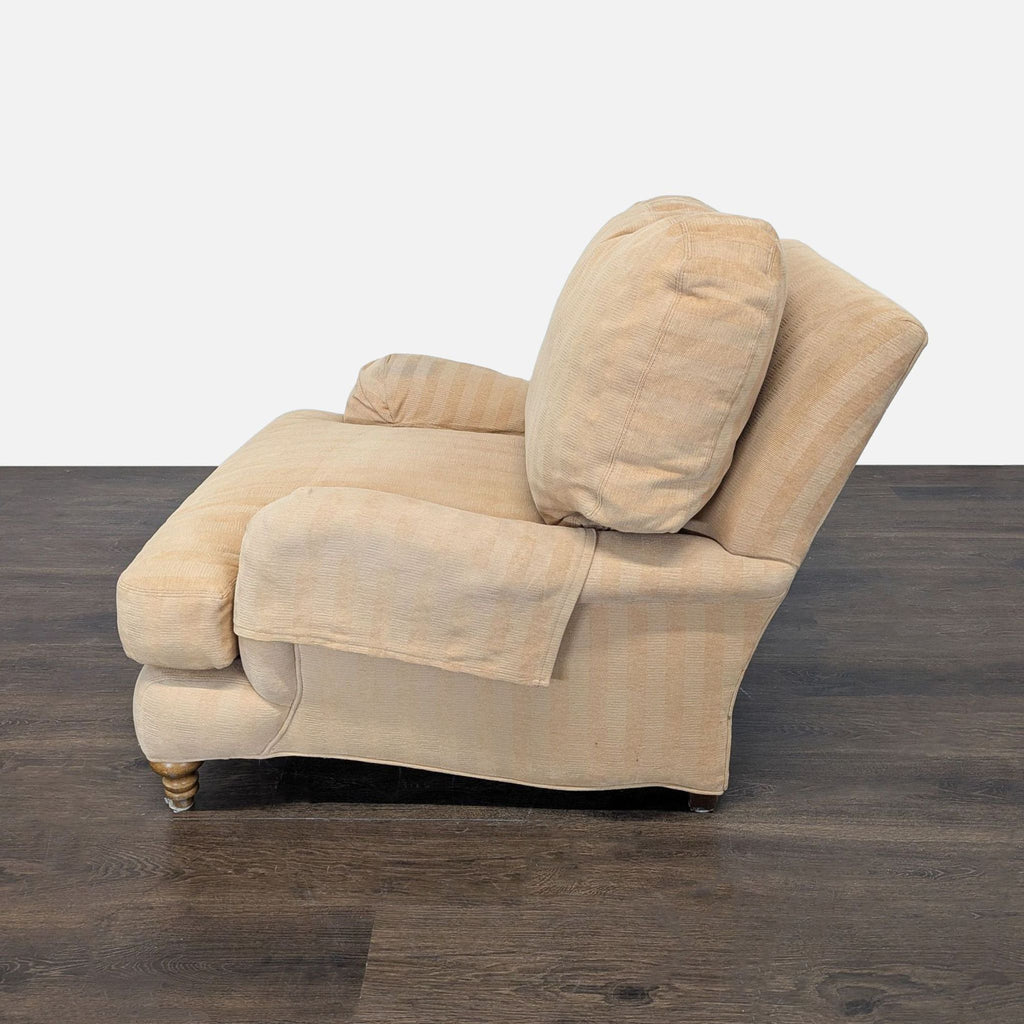 Crate & Barrel Beige Striped Lounge Chair