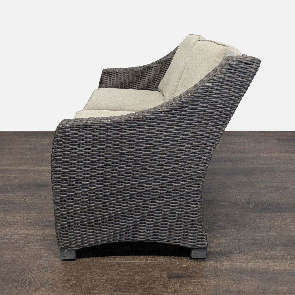 Threshold Outdoor All Weather Wicker Loveseat Chair with Cushions
