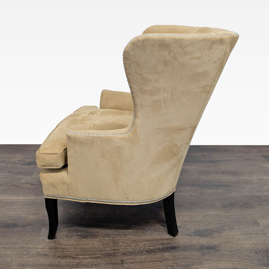 Williams Sonoma Home Tan Lounge Chair with Nailhead Trim